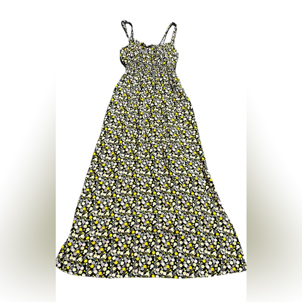 Justify Women’s Size Medium Floral Maxi Dress, Green And Yellow